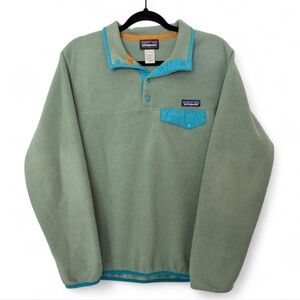 Patagonia Teal Fleece Pullover with Pocket